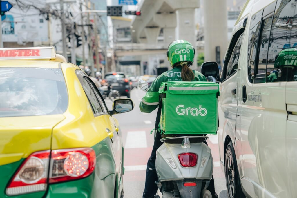 Commande d'un taxi avec l'application Grab en Thaïlande